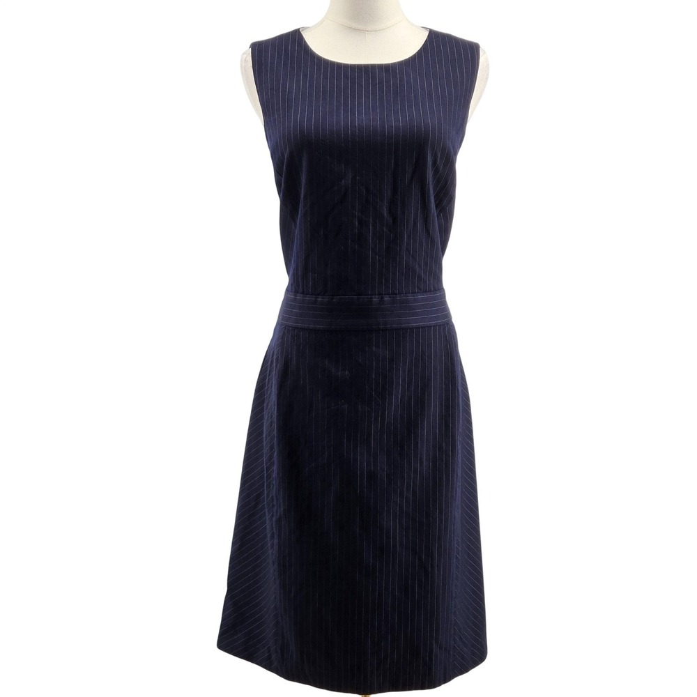 Brooks Brothers Red Fleece Dress Womens 14 Blue Fit & Flare Pleated Lined